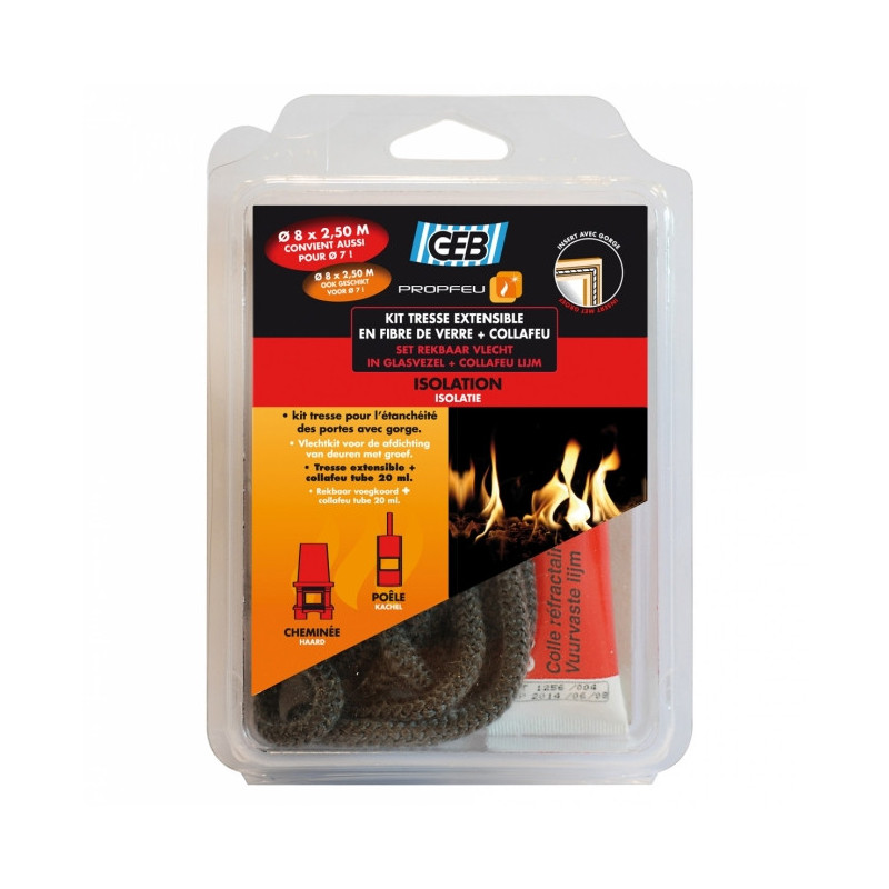 Kit tresse extensible 8mmx2,5m + Collafeu Propfeu GEB