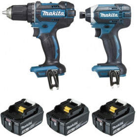 Ensemble de 2 machines 18V 3Ah Li-Ion (Perceuse visseuse DDF482 + Visseuse à chocs DTD152) + 3 batteries DLX2127J1 MAKITA Ensemble de 2 machines 18V 3Ah Li-Ion (Perceuse visseuse DDF482 + Visseuse à chocs DTD152) + 3 batteries DLX2127J1 MAKITA