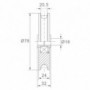 Roue gorge U sur roulement pour portail 20mm - Ø80mm - acier