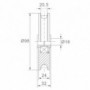 Roue gorge U sur roulement pour portail 20mm - Ø100mm - acier