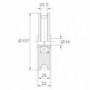 Roue gorge U sur roulement pour portail 20mm - Ø160mm