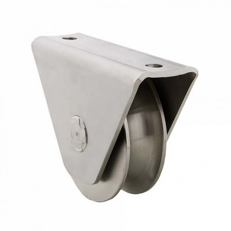 Roue gorge U sur roulement pour portail 16mm en applique - Ø80mm