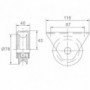 Roue gorge U sur roulement pour portail 16mm en applique - Ø80mm