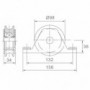 Roue gorge U sur roulement pour portail 20mm à encastrer - Ø100mm en nylon