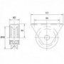 Roue gorge V sur roulement pour portail 20mm en applique - Ø100mm