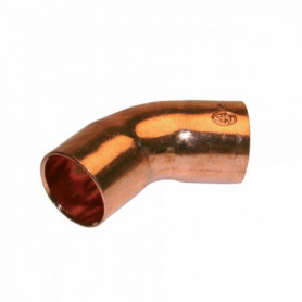 Coude 45° petit rayon double femelle cuivre - à souder - 041 CU - pour tube cuivre Coude 45° petit rayon double femelle cuivre - à souder - 041 CU - pour tube cuivre