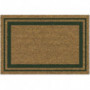 Tapis coco naturel ep15mm 40x60 cm bordure verte