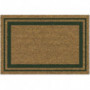 Tapis coco naturel ep15mm 40x60 cm bordure verte