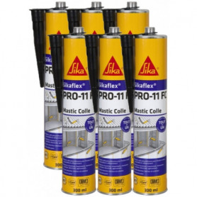 6 Colles mastic Sikaflex ton noir PRO 11 FC à prise rapide 300 ml SIKA 6 Colles mastic Sikaflex ton noir PRO 11 FC à prise rapide 300 ml SIKA