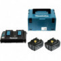 Pack Énergie 18V Li-Ion 5,0Ah (2 batteries + 1 chargeur double) avec coffret Makpac MAKITA