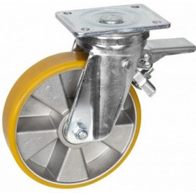 Roulette Fortainer charge lourde 400kg Ø160mm platine pivotante à frein GUITEL Roulette Fortainer charge lourde 400kg Ø160mm platine pivotante à frein GUITEL