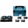 Pack Énergie 18V Li-Ion 5,0Ah (4 batteries + 1 chargeur double) avec coffret Makpac MAKITA