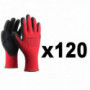 120 Paires de gants de protection manutention générale SMART GRIP rouge KAPRIOL