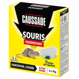 2 Boîtes pré-appâtées souris - foudroyant - 20g CAUSSADE 2 Boîtes pré-appâtées souris - foudroyant - 20g CAUSSADE