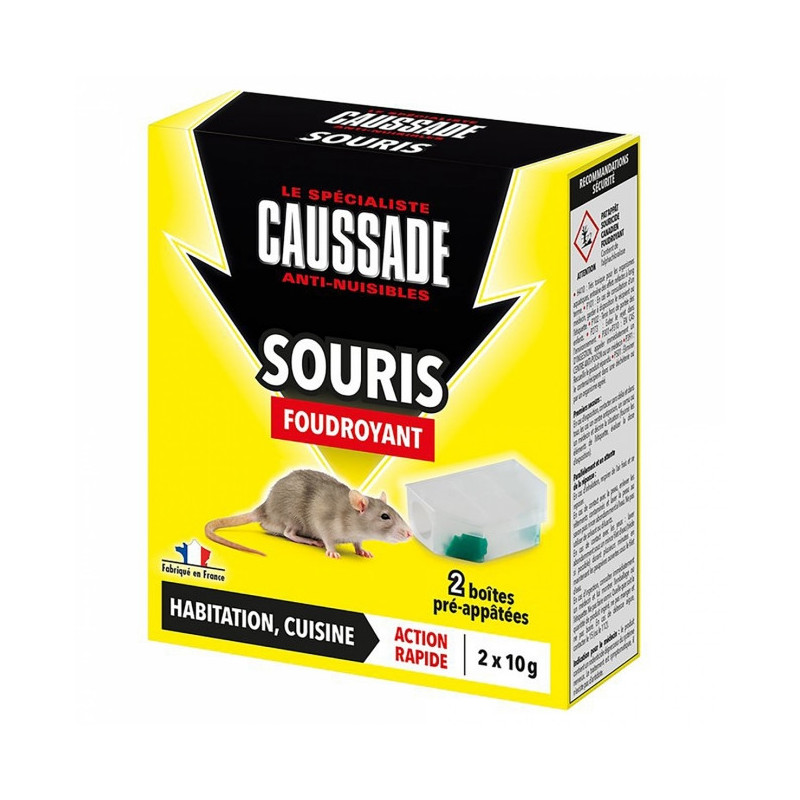 2 Boîtes pré-appâtées souris - foudroyant - 20g CAUSSADE