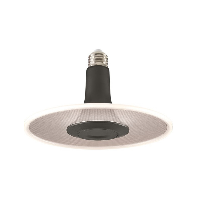 Ampoule LED Radiance E27 850lm 840 noir 192mm SYLVANIA. Solution élégante et innovante Design fluide - s'intègre facilement à l'ambiance et change l'aspect de la pièce Répartition uniforme de la lumière avec un élément d'éclairage direct / indirect Faible éblouissement - convient aux installations à faible hauteur Construction: boîtier noir, réflecteur circulaire texturé et anneau de diffuseur mat culot de lampe E27, facile à installer durée de vie nominale moyenne de 25 000 heures puissance de sortie de la lumière: 850 lm efficacité lumineuse élevée - jusqu'à 81 lm / W dimensions du produit (LxL): 192mm x 118mm garantie de 3 ans Respectueux de l'environnement - pas de mercure et émissions de CO2 réduites CRI 80