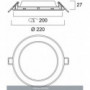 Spot LED 18W encastré Slyflat 1500lm rond 220mm 4000K blanc neutre SYLVANIA