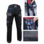 Pantalon de travail Minerai noir/rouge tissu canvas avec poches genouillères + renforts oxford 600D imperméable LMA