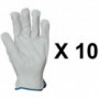 10 paires de gants cuir tout fleur EUROPROTECTION MO2240