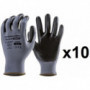 10 paires de gants textile enduction nitrile 13N400 Eurotechnique