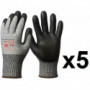 5 paires de gants anticoupure HPPE enduction nitrile N560 EuroCut
