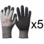5 paires de gants HPPE enduction latex L580 EuroCut