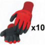 10 paires de gants polyamide enduit PVC NYMR15CFTN SINGER