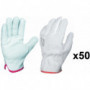 50 paires de gants paume fleur de bovin / dos croute, coloris naturel 50 FC PROSUR
