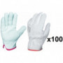 100 paires de gants paume fleur de bovin / dos croute, coloris naturel 50 FC PROSUR