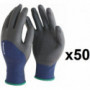 50 paires de gants polyester élastanne 3/4 enduit nitrile avec picots PER134 SINGER