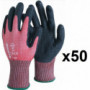 50 paires de gants anticoupure polyéthylène PEHD enduction nitrile picots PHD5RED SINGER