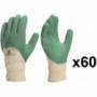 60 paires de gants latex crêpés vert LA500 DELTA PLUS