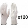 120 paires de gants tricot polyester / paume PU VE702P Delta Plus