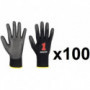 100 paires de Gants polyamide enduit PU First noir