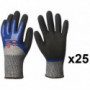 25 paires de gants anticoupure HPPE double enduction 3/4 nitrile N505 EuroCut