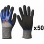 50 paires de gants anticoupure HPPE double enduction 3/4 nitrile N505 EuroCut