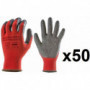 50 paires de gants textile enduction latex 13L850 EuroGrip