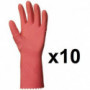 10 paires de Gants de ménage en latex rose EUROPROTECTION