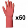 50 paires de Gants de ménage en latex rose EUROPROTECTION