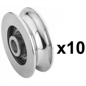 10 Roues gorge U sur roulement pour portail 16mm - Ø80mm 10 Roues gorge U sur roulement pour portail 16mm - Ø80mm