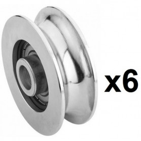 6 Roues gorge U sur roulement pour portail 16mm - Ø100mm 6 Roues gorge U sur roulement pour portail 16mm - Ø100mm