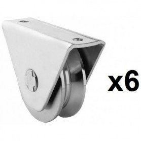 6 Roues gorge V sur roulement pour portail 20mm en applique - Ø80mm 6 Roues gorge V sur roulement pour portail 20mm en applique - Ø80mm
