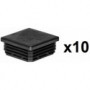 10 Embouts poteaux carrés 100mm plastiques rentrant noir