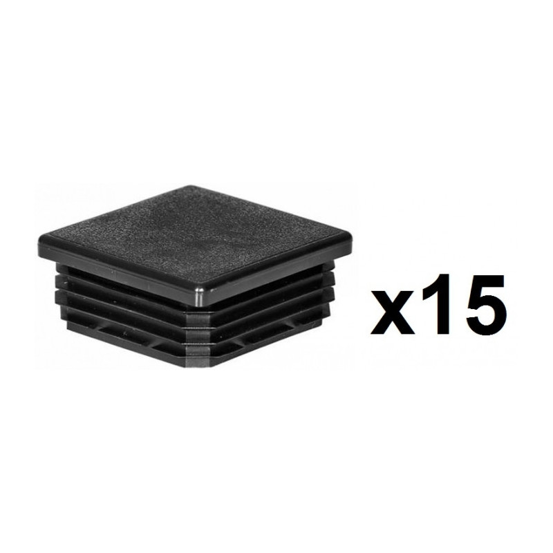 15 Embouts poteaux carrés 80mm plastiques rentrant noir