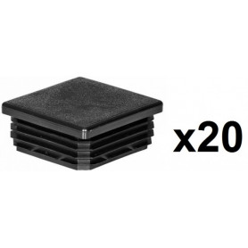 20 Embouts poteaux carrés 60mm plastiques rentrant noir 20 Embouts poteaux carrés 60mm plastiques rentrant noir