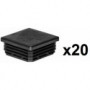 20 Embouts poteaux carrés 60mm plastiques rentrant noir