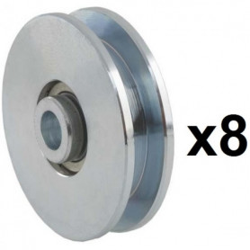 8 Roues canal Carrée 10mm - Ø100mm 8 Roues canal Carrée 10mm - Ø100mm