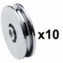 10 Roues gorge U 10mm - Ø45mm en acier