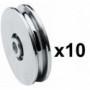10 Roues gorge U 10mm - Ø80mm