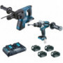 Ensemble de 2 machines 18 V Li-Ion 5 Ah (perfo DHR264 + perceuse DHP481) Makita DLX2101PTJ